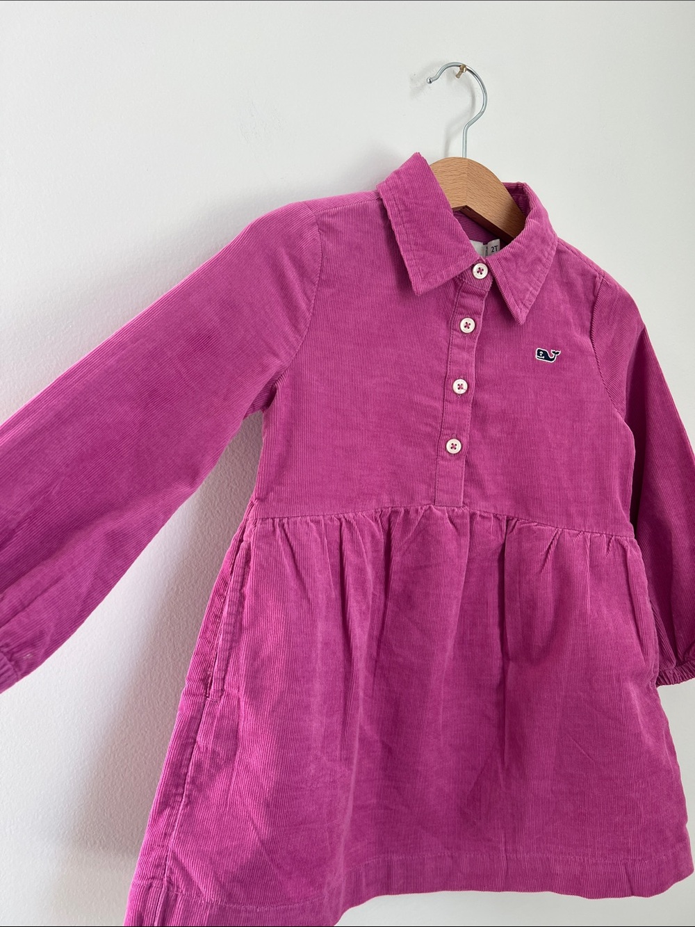 Vineyard Vines | Kids 100% Cotton Berry Pink Corduroy Polo Dress Like New Sz 2T - Picture 7 of 16